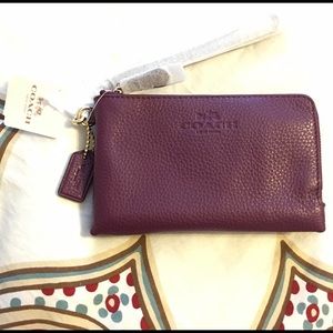 Coach Pebbled Leather Wristlet
